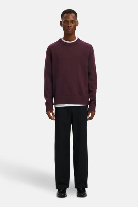 Pull met ronde hals - Bordeaux