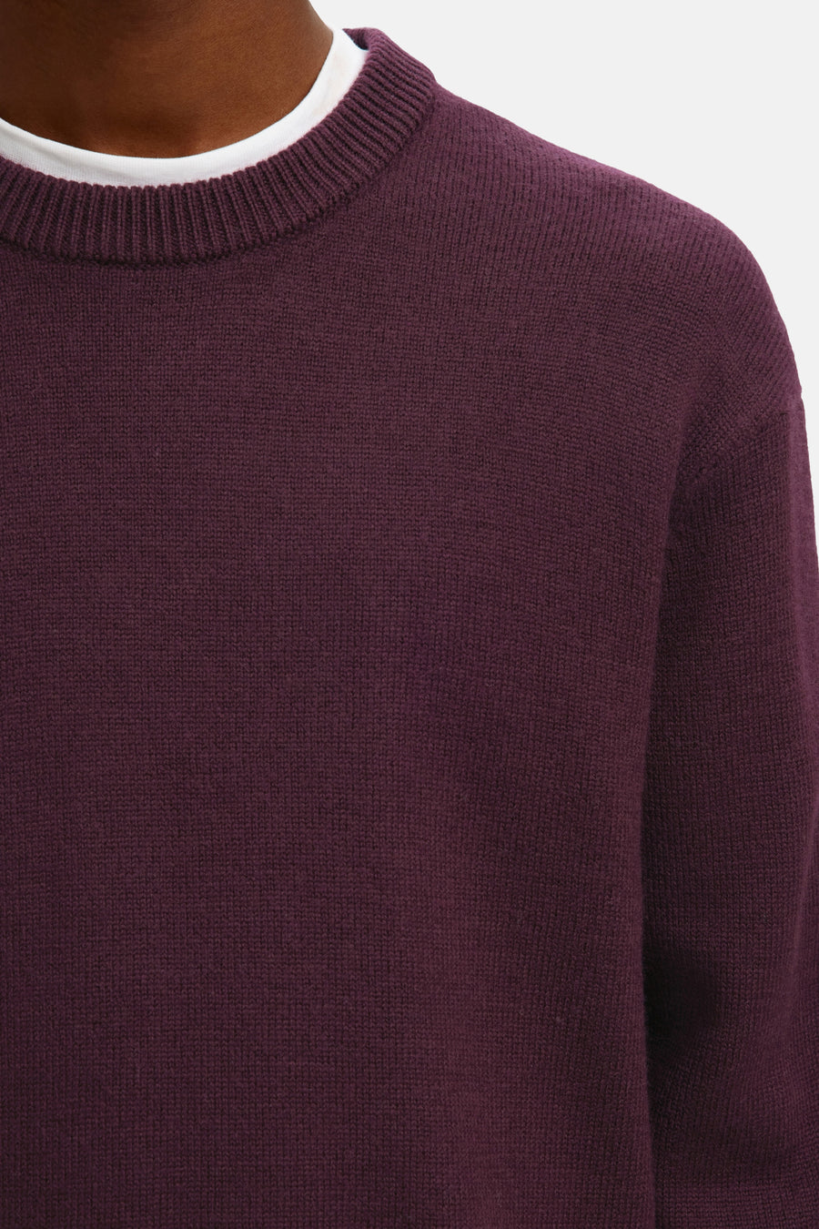Pull met ronde hals - Bordeaux - SELECTED