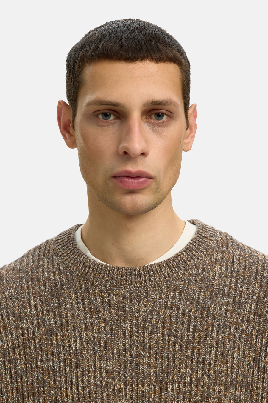 Trui met ronde hals bruin - SELECTED