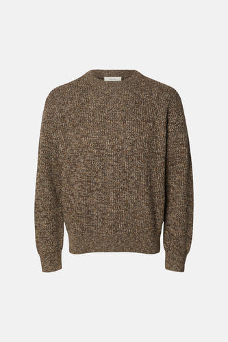 Trui met ronde hals bruin - SELECTED