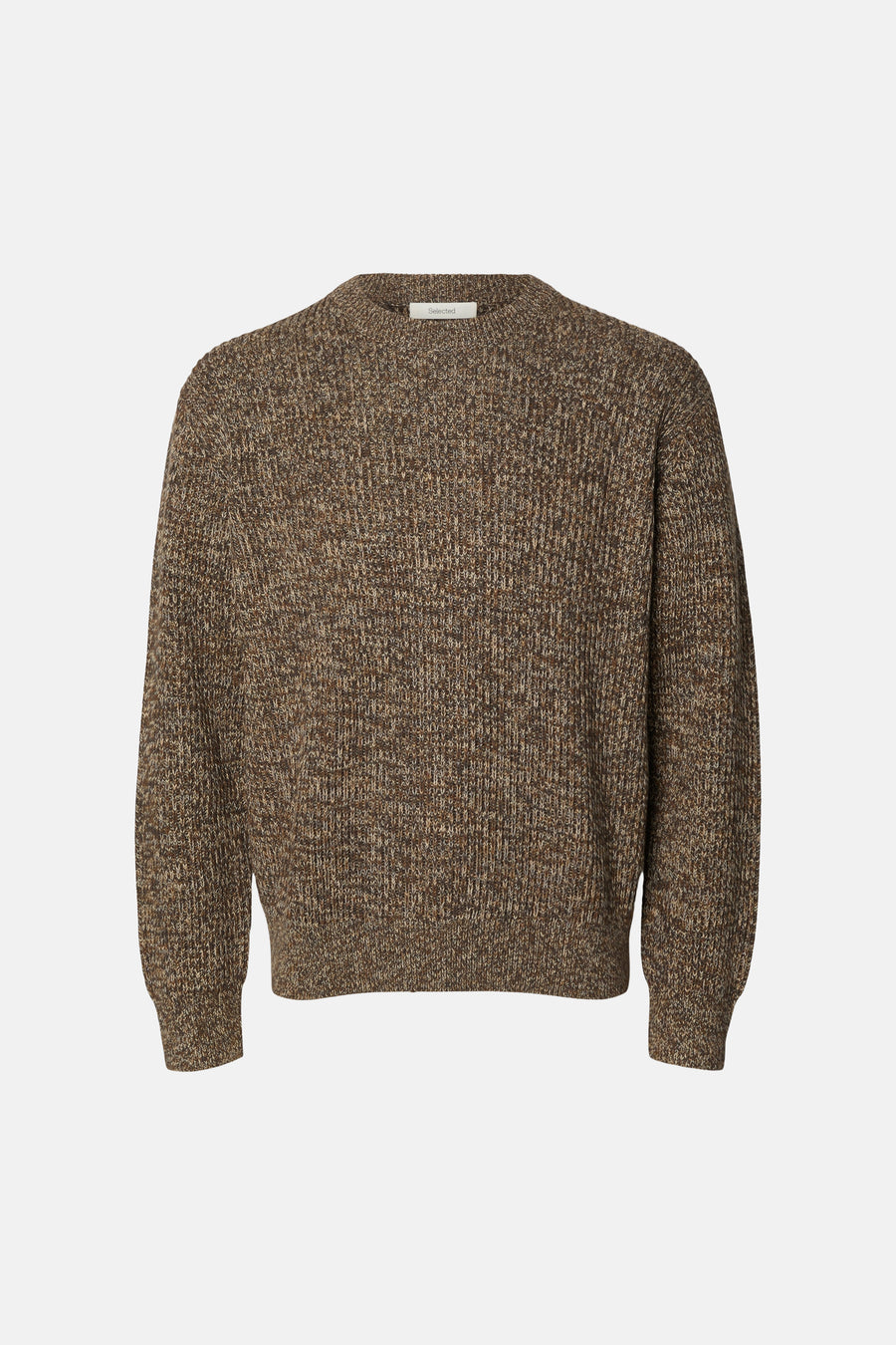 Trui met ronde hals bruin - SELECTED