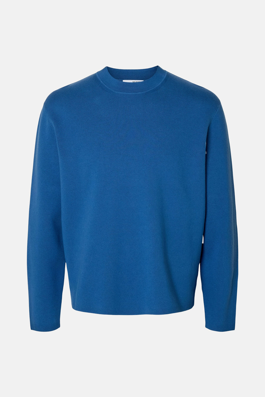 Pull à col rond - bleu - SELECTED