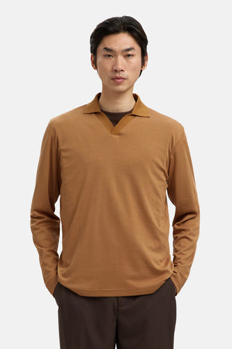 SLHFAVE SPLIT NECK LS POLO
