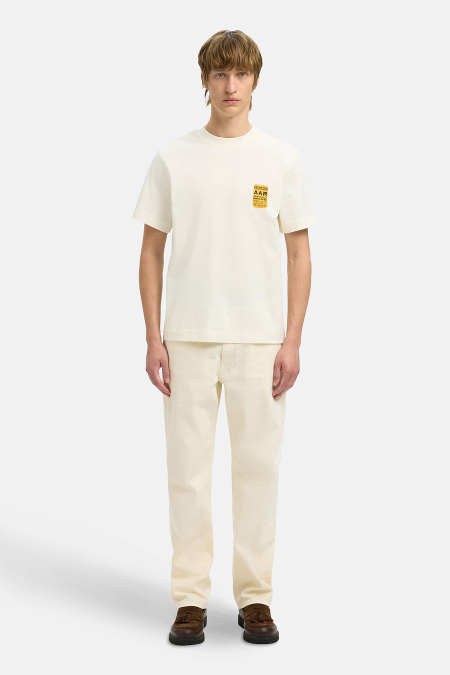 T-shirt à manches courtes - écru - SELECTED