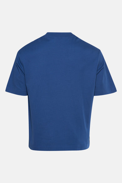Blauw T-shirt met korte mouwen van SELECTED, effen kleur en korte mouwen.
