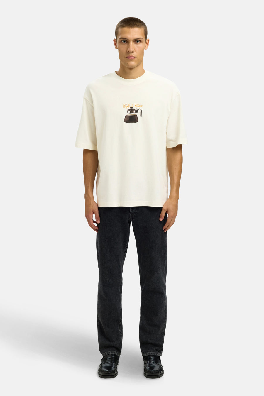 T-shirt met korte mouwen - Ecru - SELECTED