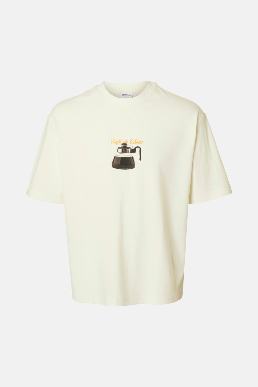 T-shirt met korte mouwen - Ecru - SELECTED