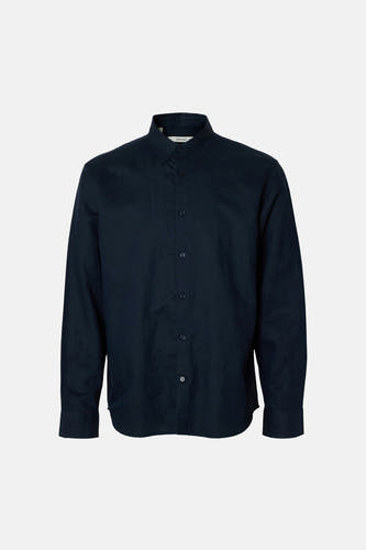Blauw overhemd met lange mouwen van SELECTED, met knoopsluiting en klassieke kraag.