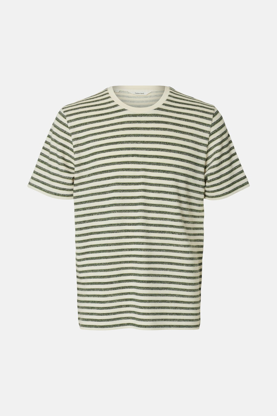 T-shirt multicolore de SELECTED, avec des rayures horizontales et un tissu finement texturé.