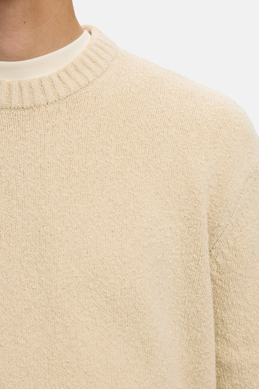 Trui met ronde hals beige - SELECTED