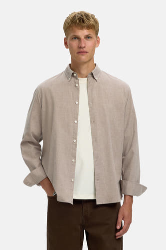 Hemd (lange mouwen) beige - SELECTED