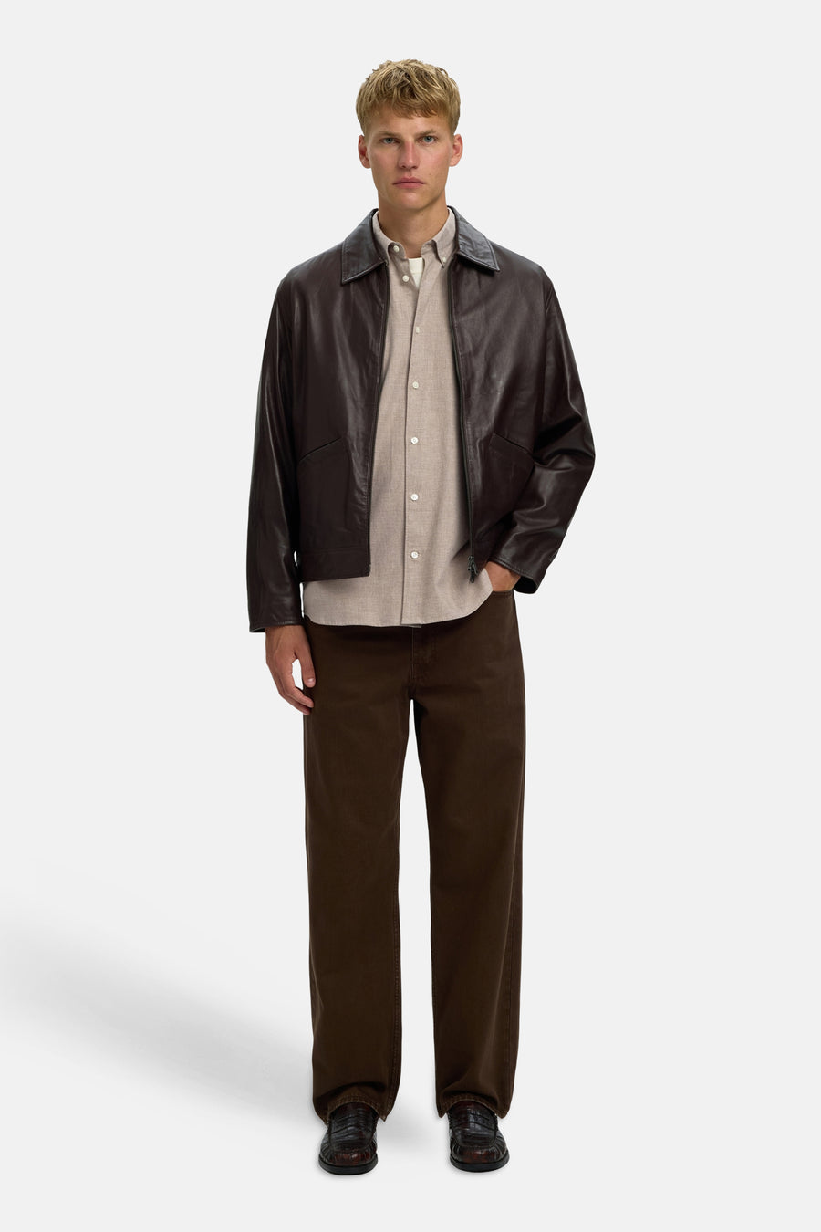 Hemd (lange mouwen) beige - SELECTED