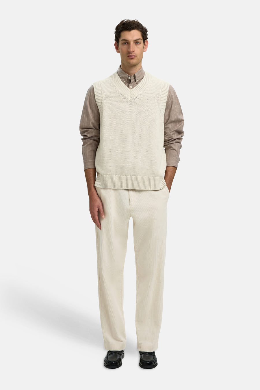 Pull V-hals - Silver Birch