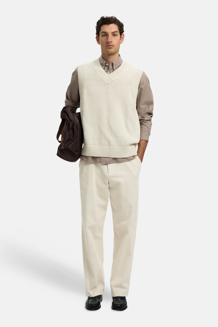 Pull V-hals - Silver Birch