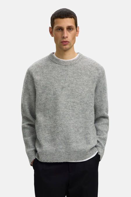 Pull col O - Light Grey Melange