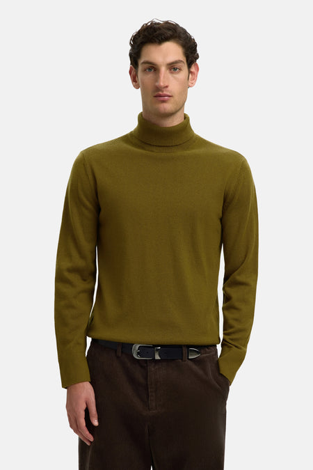 Pull col roulé vert - SELECTED