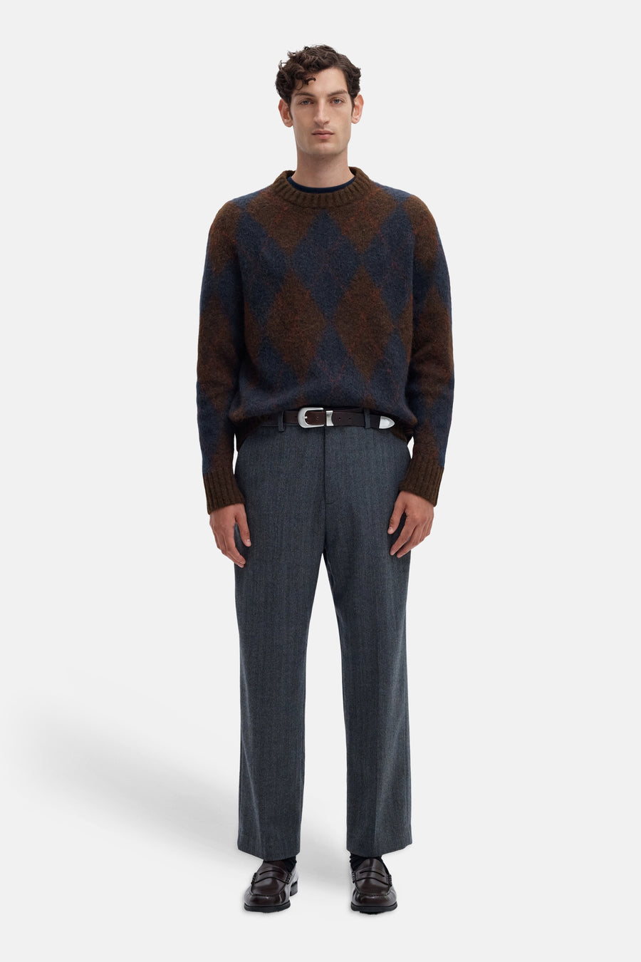 Trui met ronde hals bruin - SELECTED