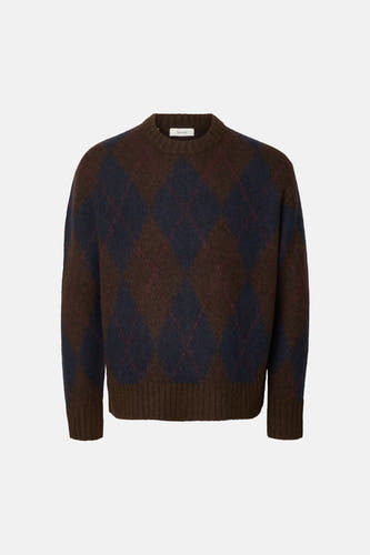 Trui met ronde hals bruin - SELECTED