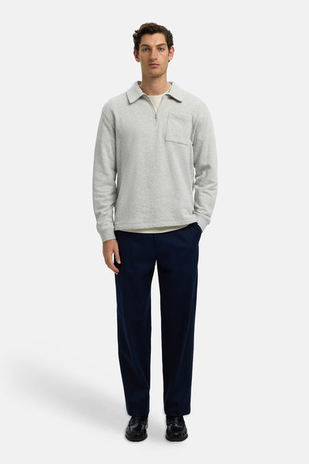 Sweater O-hals - Light Grey Melange