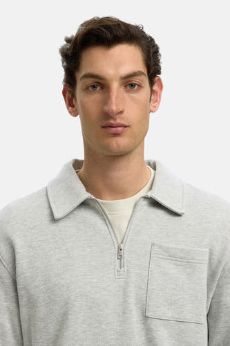 Sweat col O gris - SELECTED
