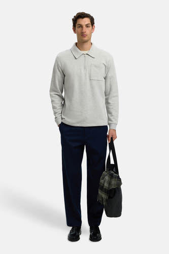 Sweat col O gris - SELECTED