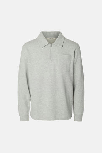 Sweat col O gris - SELECTED