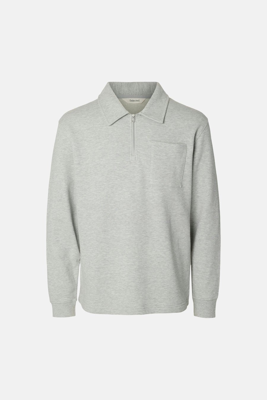 Sweat col O gris - SELECTED