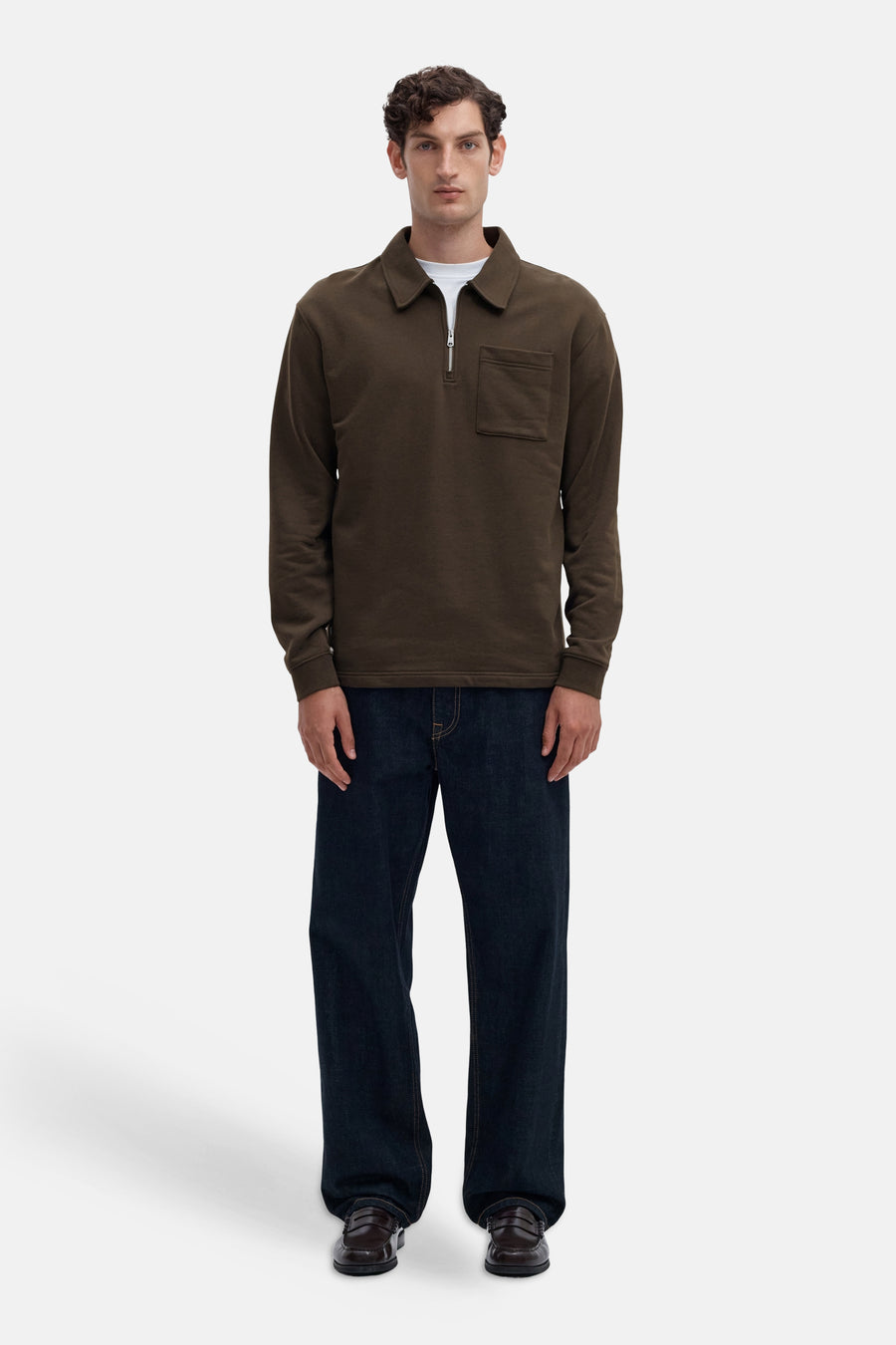 Sweater met ronde hals bruin - SELECTED