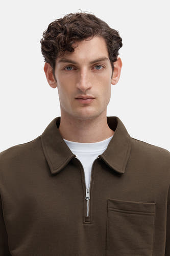 Sweater met ronde hals bruin - SELECTED