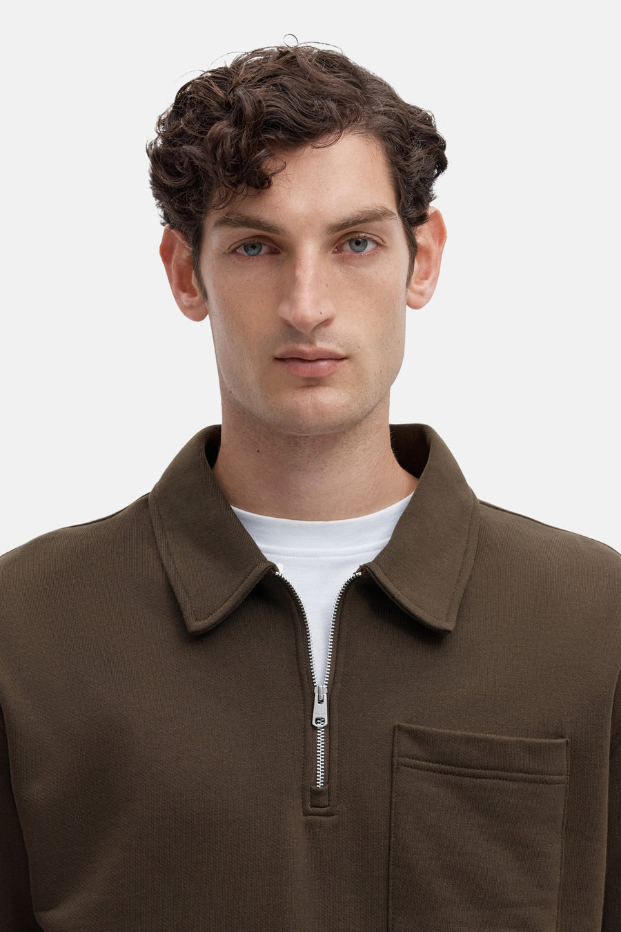 Sweater met ronde hals bruin - SELECTED