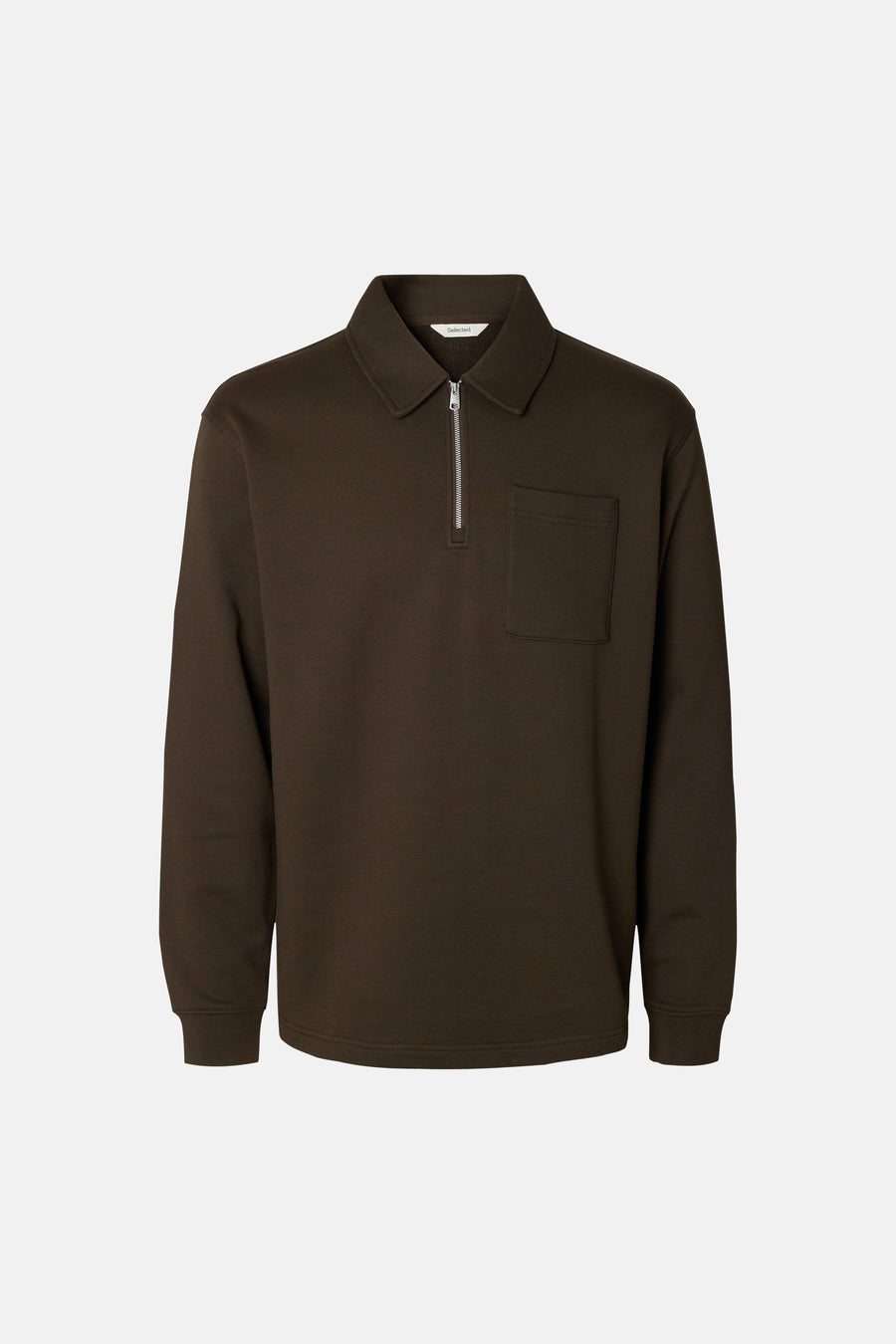 Sweater met ronde hals bruin - SELECTED