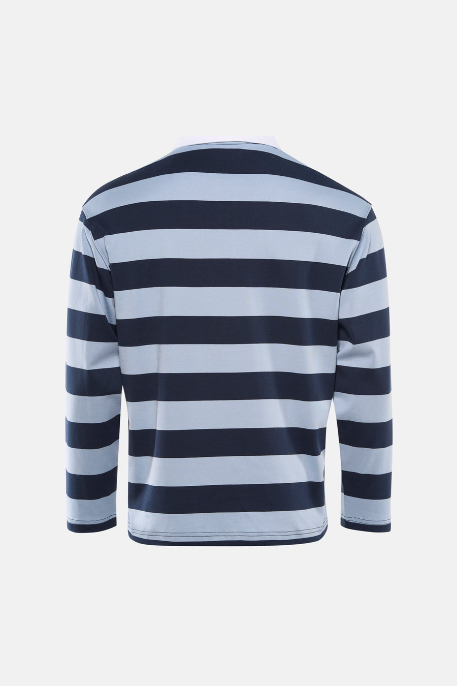 Pull bleu de SELECTED à manches longues et à motif rayé, vue arrière.