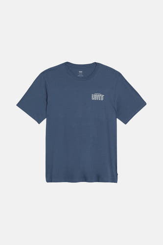 Blauw T-shirt met korte mouwen van Levi's, met klein logo op de borst.