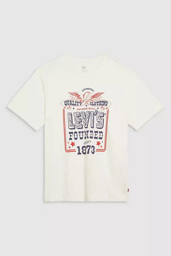 Ivoorwit Levi's T-shirt met logo, katoen.