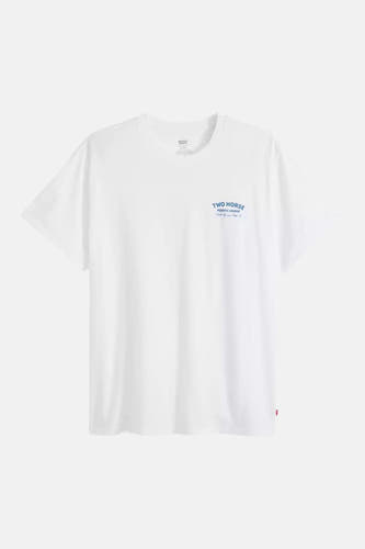 Wit T-shirt van Levi's®, met een kleine blauwe tekstprint op de borst.