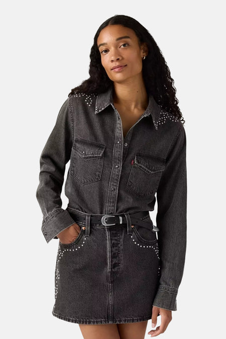 Hemd met lange mouwen - black denim