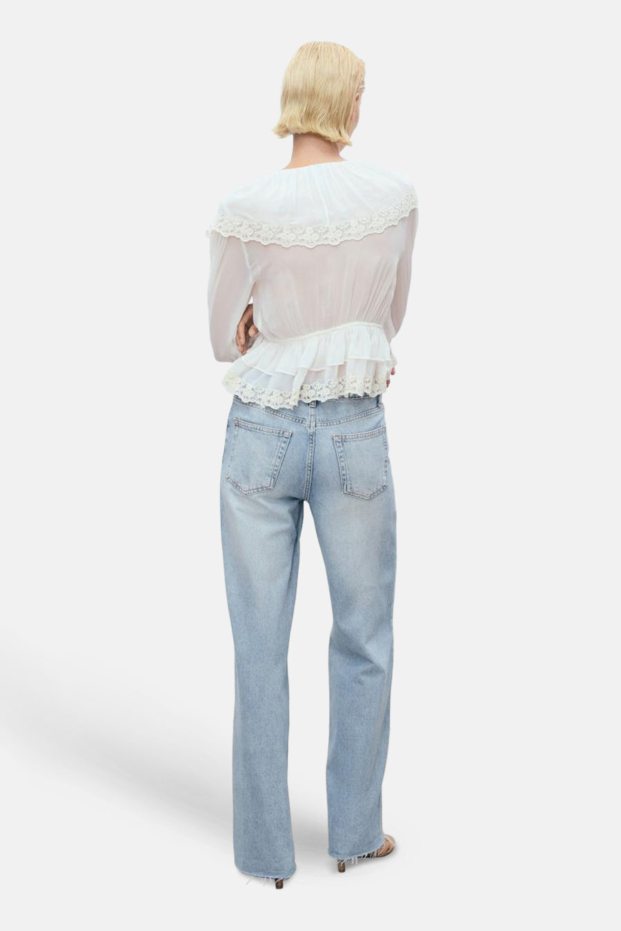 Jeans wide light blue denim - MANGO - MANGO