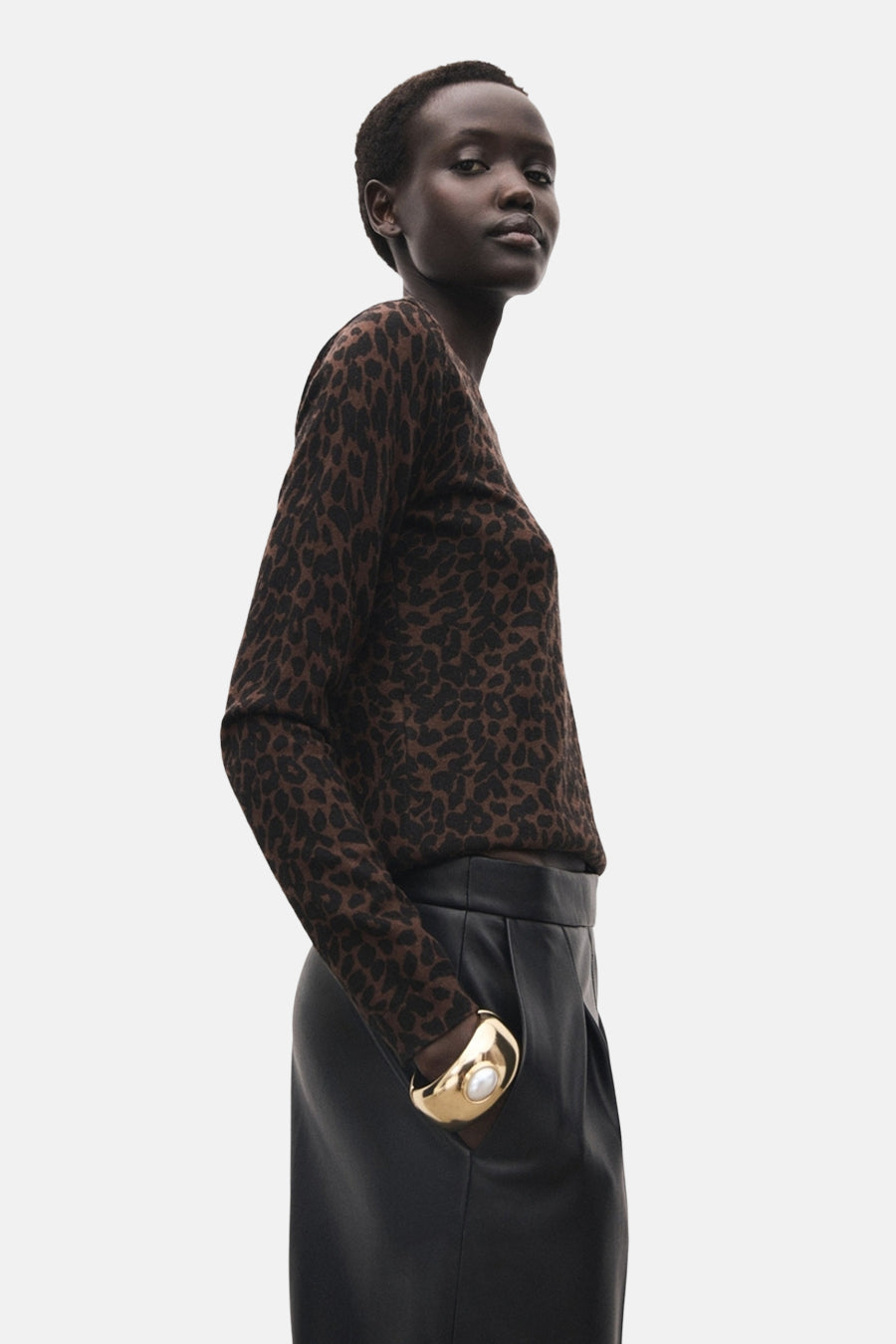 Pull met ronde hals - bruin - MANGO