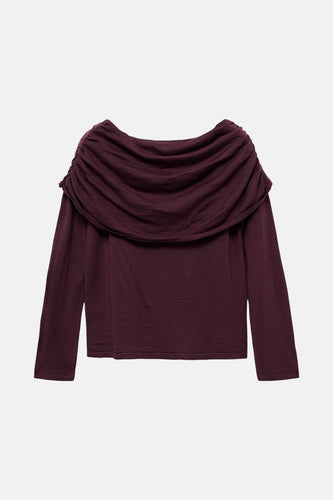 Pull met ronde hals - bordeaux - MANGO