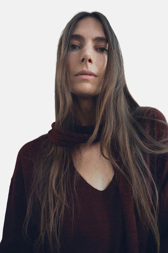 Pull met ronde hals - bordeaux - MANGO