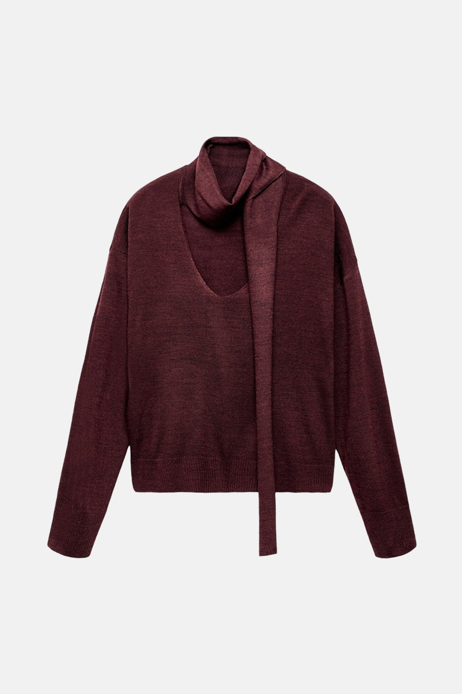 Pull met ronde hals - bordeaux - MANGO