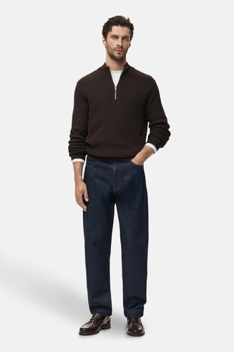 Pull met rolkraag - bruin