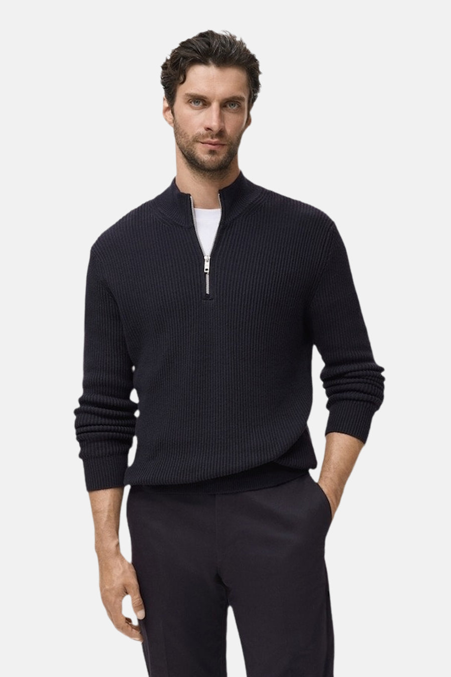 Pull met rolkraag - blauw - MANGO