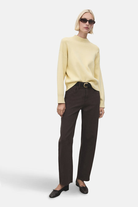 Pull met ronde hals - geel