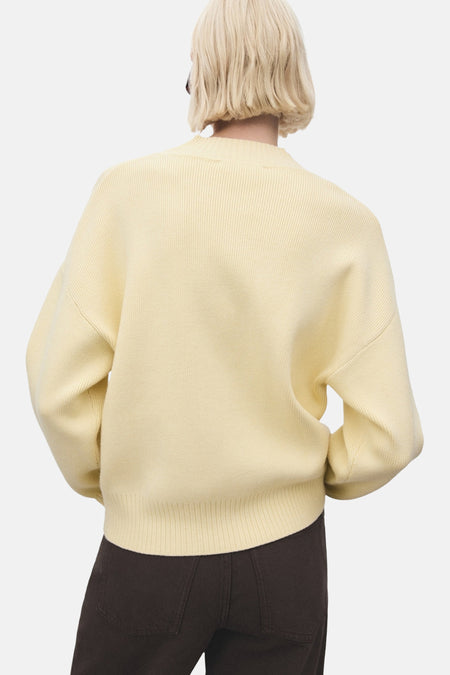 Pull met ronde hals - geel