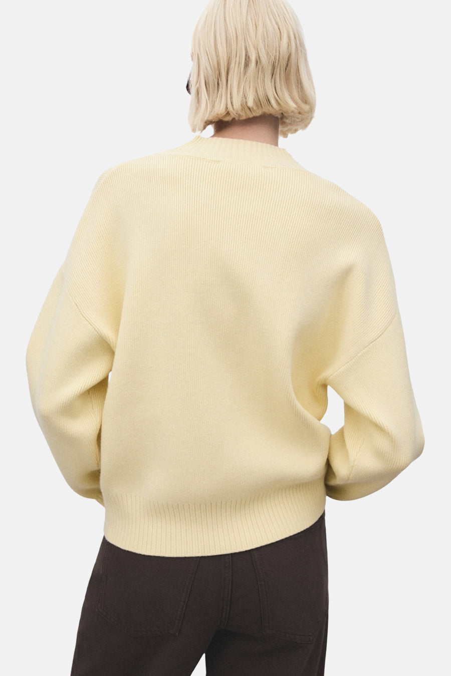 Pull met ronde hals - geel - MANGO