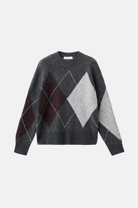 Pull met ronde hals - grijs
