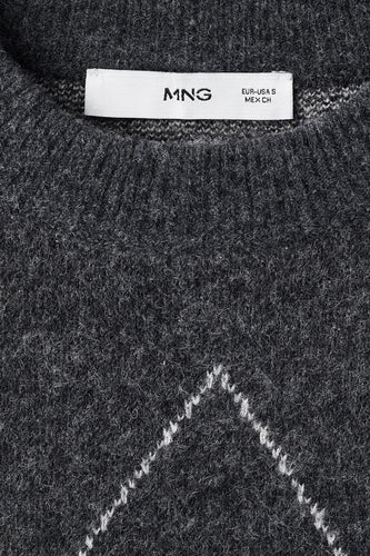 Pull met ronde hals - grijs - MANGO - 4