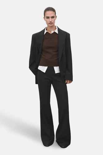 Pull met V-hals - bruin - MANGO