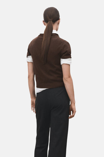 Pull met V-hals - bruin - MANGO